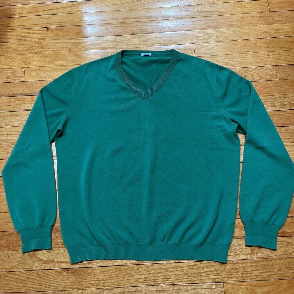 Malo Firenze Mens Luxurious Cashmere Sweater Size XXL IT 56 v-neck Made in Italy